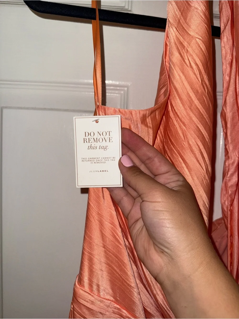 JLUXLABEL Peach Halter Knot-Front Maxi Dress